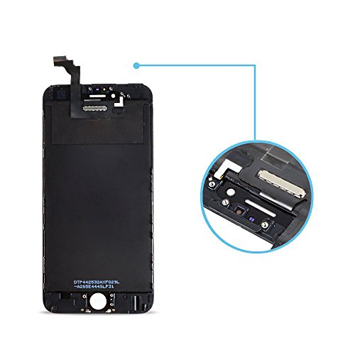 Yodoit para Pantalla iPhone 6 Plus Negro, Conjunto de Pantalla LCD y digitalizador Reemplazo de la Pantalla táctil de Vidrio con Marco + Kit de Herramientas de reparación (5,5 Pulgadas)