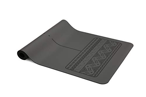 Yogi Bare Paws -Esterilla de Yoga de Agarre Supremo - Caucho Natural con guías para la Correcta alineación del Cuerpo - Gris