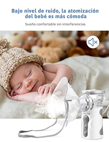 YOHOOLYO Nebulizador Portátil Inhalador de Bajo Ruido con 5 Velocidades Recargable USB para Adultos y Niños