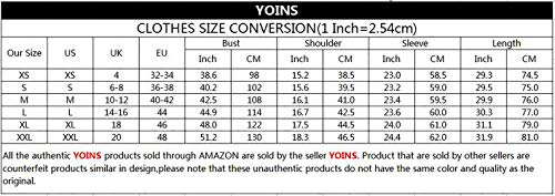 YOINS Blusa Mujer Manga Larga Camiseta Cuello V Camisa Elegante Túnica Casual SueltoTops Otoño Invierno Negro-01 EU44