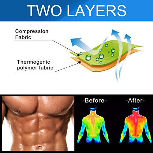 Yokald Faja Reductora Adelgazante Hombre polímero Camiseta Reductora Compresión de Sauna Chaleco para Desarrollo Muscular Pérdida de Peso con Quema Grasa Deportivo (Negro, 3XL)
