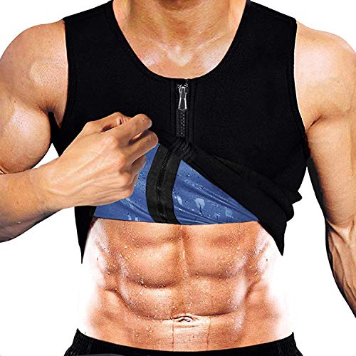 Yokald Faja Reductora Adelgazante Hombre polímero Camiseta Reductora Compresión de Sauna Chaleco para Desarrollo Muscular Pérdida de Peso con Quema Grasa Deportivo (Negro, 3XL)
