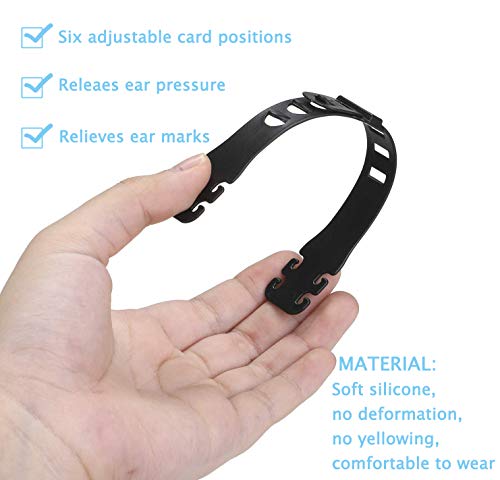 Yolistar 15 Piezas Salvaorejas Mascarillas gancho,Máscara Gancho,Hebilla de Extensión,Fijador Antideslizante Ajustable para prevenir el dolor de oído (Negro)