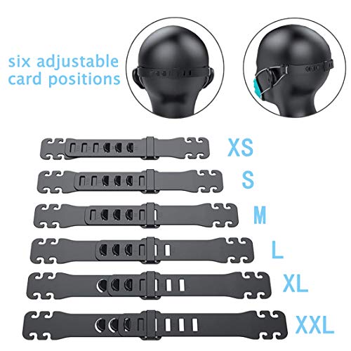 Yolistar 15 Piezas Salvaorejas Mascarillas gancho,Máscara Gancho,Hebilla de Extensión,Fijador Antideslizante Ajustable para prevenir el dolor de oído (Negro)