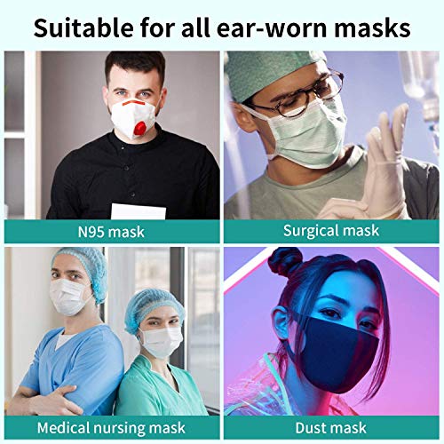 Yolistar 15 Piezas Salvaorejas Mascarillas gancho,Máscara Gancho,Hebilla de Extensión,Fijador Antideslizante Ajustable para prevenir el dolor de oído (Negro)