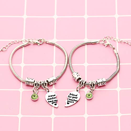 YONGHUI - Juego de 2 pulseras de la amistad de la serpiente ajustable para las mujeres y las niñas y adolescentes