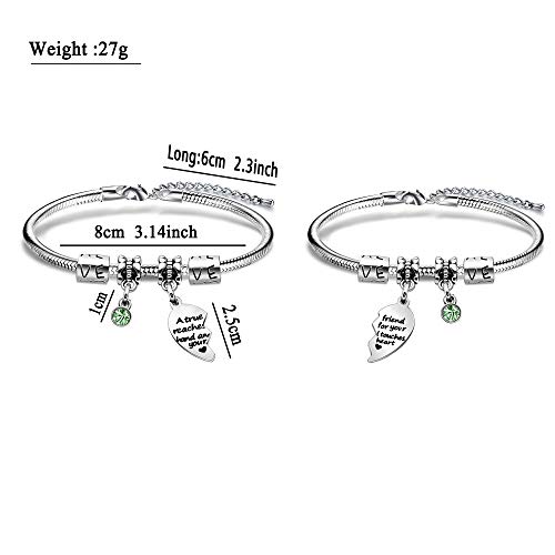 YONGHUI - Juego de 2 pulseras de la amistad de la serpiente ajustable para las mujeres y las niñas y adolescentes