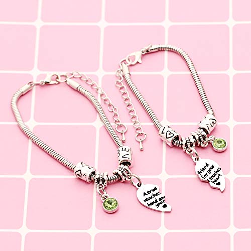 YONGHUI - Juego de 2 pulseras de la amistad de la serpiente ajustable para las mujeres y las niñas y adolescentes
