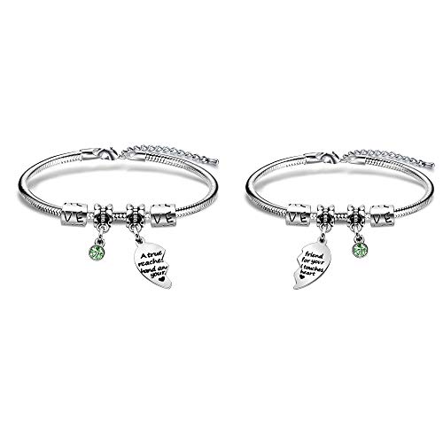 YONGHUI - Juego de 2 pulseras de la amistad de la serpiente ajustable para las mujeres y las niñas y adolescentes