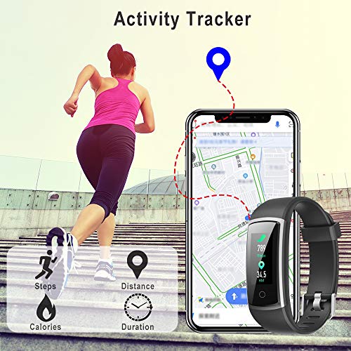 YONMIG Pulsera de Actividad, Pulsera Inteligente Impermeable IP68 con Pulsómetro y Presión Arterial, Monitor de Podómetros, Monitor de Calorías Notificación de Mensaje Deporte para iOS y Android