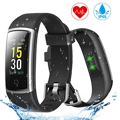 YONMIG Pulsera de Actividad, Pulsera Inteligente Impermeable IP68 con Pulsómetro y Presión Arterial, Monitor de Podómetros, Monitor de Calorías Notificación de Mensaje Deporte para iOS y Android
