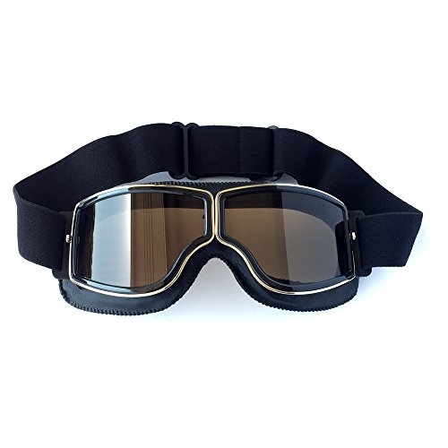 Yopria Retro Gafas Moto Mascara Vintage Aviadoras Aviator Scooter Gafas Jet Casco Vintage Ski Biker Cruiser Sport Oldtimer Moto Motocicleta Goggles Harley y Chopper