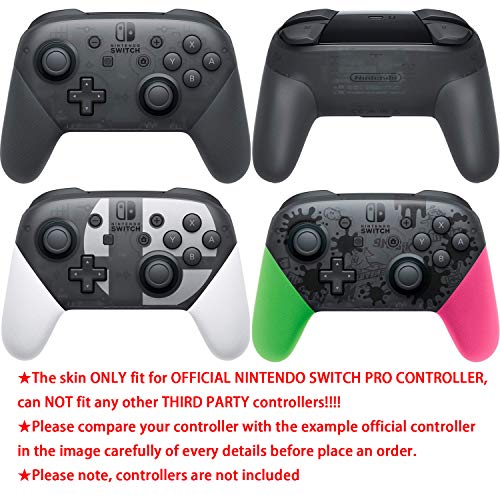 YoRHa Tachonado Impresión de Transferencia Silicona Piel cubierta Caso Solo para Oficial de Nintendo Switch Pro Mando x 1 (Hojas Rojas) Con Thumb Grip x 8