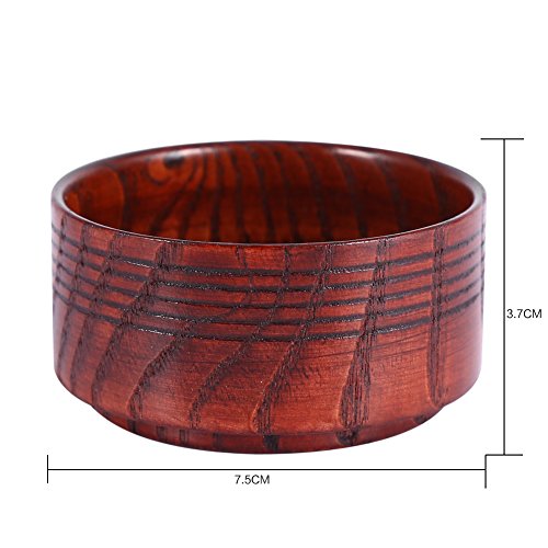Yosoo Tazón de Madera Natural de jabón de Afeitado a Navaja de Herramientas de Copa Redonda Que 7,5 x 3,7 cm