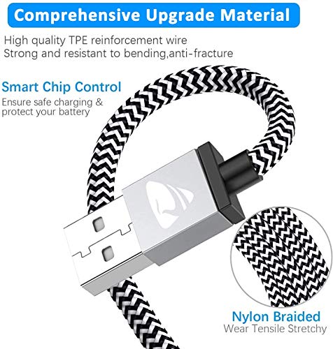 Yosou Cable Micro USB, 2Pack [1M + 2M] Carga Rápida Cargador Android Duradero Nylon Cable Movil Compatible con Teléfonos Android, Samsung S5/S6/S7/J7/J6/J5 Huawei Xiaomi Sony Tablet Kindle PS4