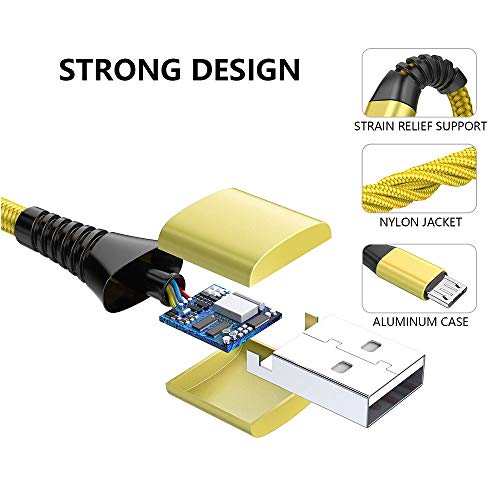Yosou Cable Micro USB, Cable Android [3-Pack 2M] Nylon Cargador Micro USB Carga Rápida para Android Movil Smartphone, Samsung S6/S6edge,S7/S7edge J5 J7,Xiaomi Redmi,Sony,Nokia,HTC,Moto,LG,PS4