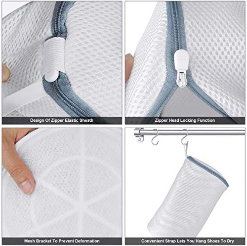 YOU Saco Lavadora para Zapatos, 2 Bolsas Premium de Malla de Lavandería Zapatos de Deporte para Lavadora con Cremallera Duradera, Bolsa de Lavado de Alta protección para Zapato Almacenamiento y Viaje