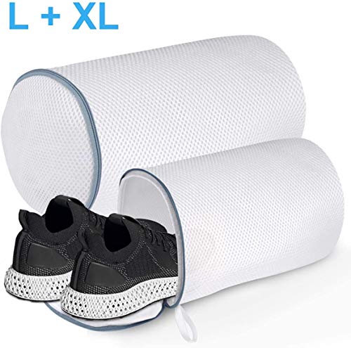 YOU Saco Lavadora para Zapatos, 2 Bolsas Premium de Malla de Lavandería Zapatos de Deporte para Lavadora con Cremallera Duradera, Bolsa de Lavado de Alta protección para Zapato Almacenamiento y Viaje