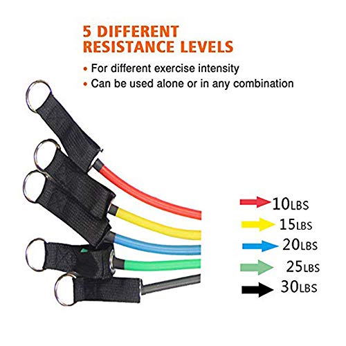 Youool Banda de Resistencia de Ejercicio Elásticas Resistencia para, Culturismo, Yoga, Rehabilitación, Ancla de Puerta, Correas de Tobillo para Entrenamiento Fisioterapia Yoga Pilates