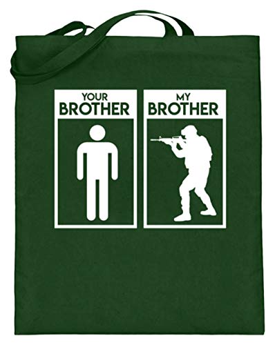 Your Brother, My Brother, tu hermano, mi hermano, soldado, guerra, militar, héroe, bolsa de yute (con asas largas), color Verde, talla 38cm-42cm