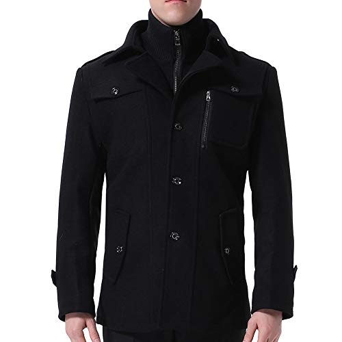 YOUTHUP Abrigos de Hombre Mezcla de Lana Invierno Trenca Abrigo Regular Fit Chaquetas Militares