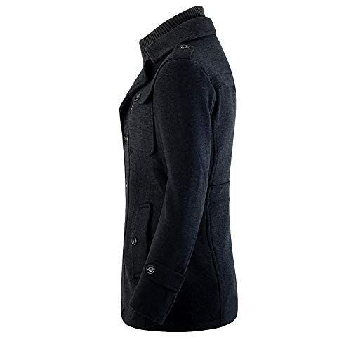 YOUTHUP Abrigos de Hombre Mezcla de Lana Invierno Trenca Abrigo Regular Fit Chaquetas Militares