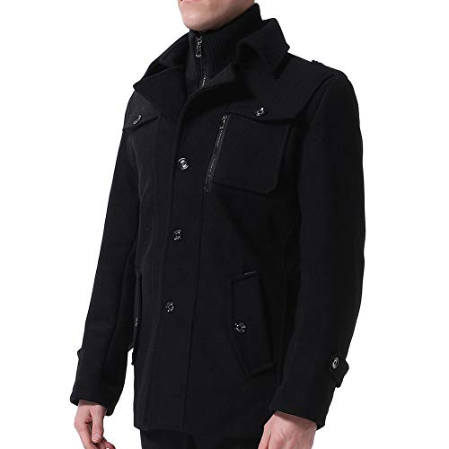 YOUTHUP Abrigos de Hombre Mezcla de Lana Invierno Trenca Abrigo Regular Fit Chaquetas Militares