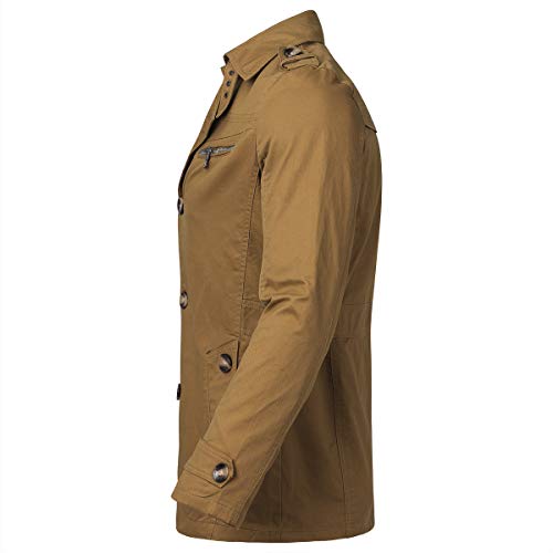 YOUTHUP Chaqueta de Hombre Regular Fit Abrigo Trinchera Chaquetas Militares para Hombre