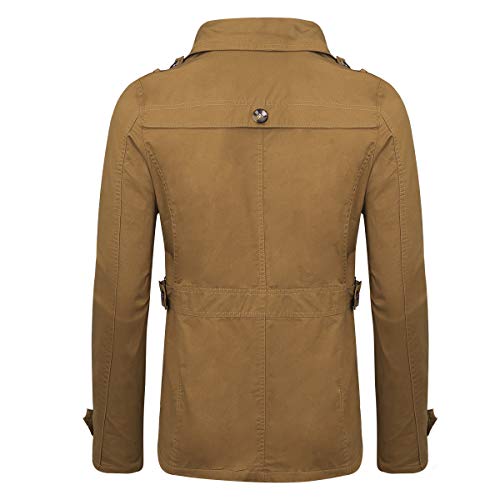 YOUTHUP Chaqueta de Hombre Regular Fit Abrigo Trinchera Chaquetas Militares para Hombre