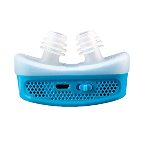 Yowerf Anti-ronquidos El Dispositivo electrónico Anti-ronquido Mini CPAP para la apnea del sueño Detiene el ronquido Ayuda a Dejar de Fumar (Color : Blue)