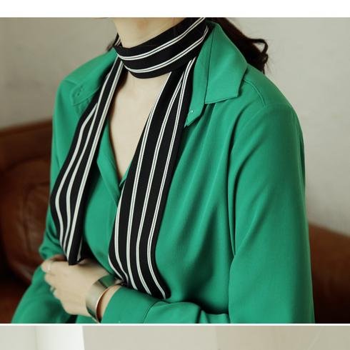 YRXDD Largo pañuelo de Seda de Primavera y otoño Chiffon Hembra pequeño Bufandas Wild