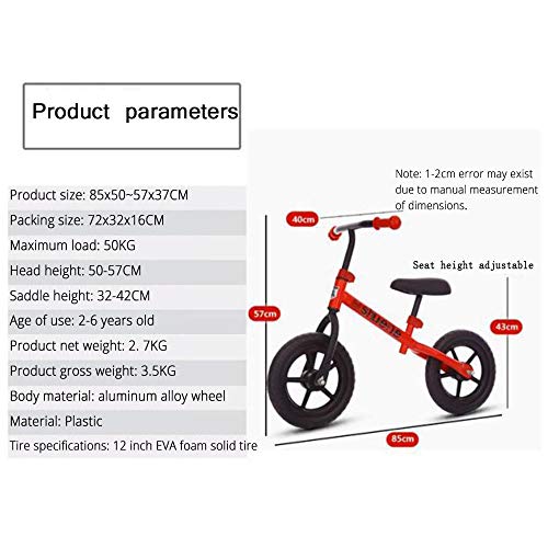 YSCYLY Sin Pedal-Caminar Entrenamiento De La Bicicleta,para Bicicletas de Carbono de 2 a 6 años,For La ConduccióN Segura Juguetes For NiñOs De Balanc
