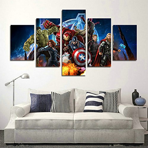 YspgArt - Lienzo para pintura de pared, 5 piezas Miracle Avenger ultron super héroe, pintura de pared para el hogar, sala de estar, oficina, regalo (Unframed)…