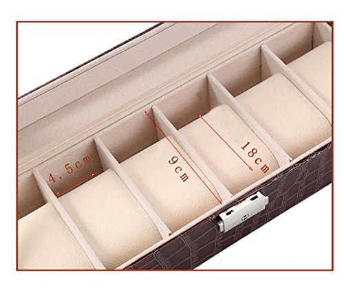 Yuanyuanliu Patrón De Cocodrilo 6 Caja De Almacenamiento De Reloj Caja De Exhibición De Joyería Caja De Reloj Pulsera Caja De Joyería (Color : Red)