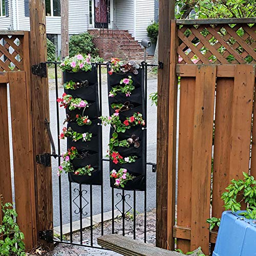 Yuccer Jardinera Vertical 7 Bolsillo Jardín Vertical para Plantas Macetero de Pared para Decoración de Interiores o al Exterior (Negro)