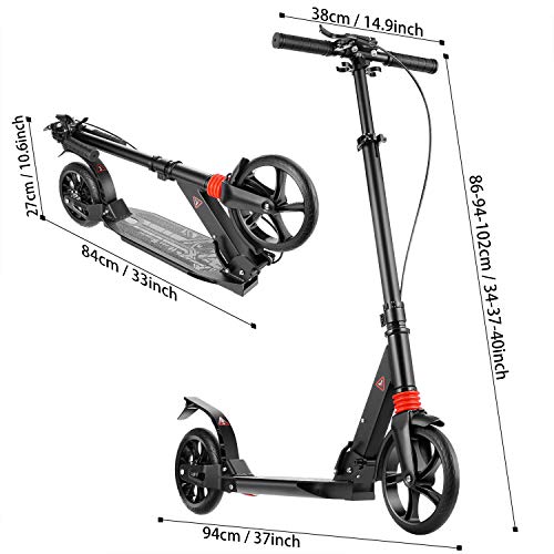 YUEBO Patinete Niño/Niña Scooter Freestyle Peso Ligero Plegable y Ajustable en Altura Kick Scooter para Adultos y Niños Carga Máxima 220lbs