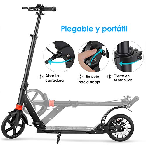 YUEBO Patinete Niño/Niña Scooter Freestyle Peso Ligero Plegable y Ajustable en Altura Kick Scooter para Adultos y Niños Carga Máxima 220lbs