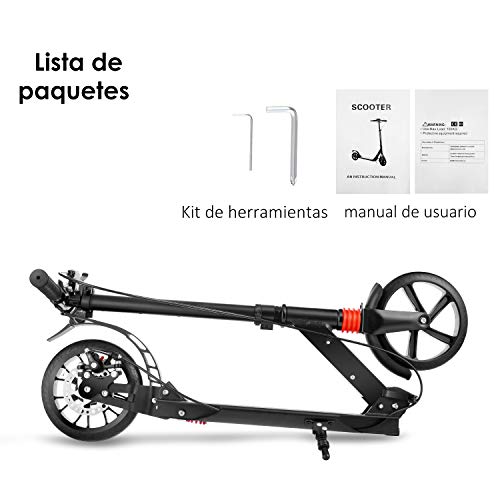 YUEBO Patinete Niño/Niña Scooter Freestyle Peso Ligero Plegable y Ajustable en Altura Kick Scooter para Adultos y Niños Carga Máxima 220lbs