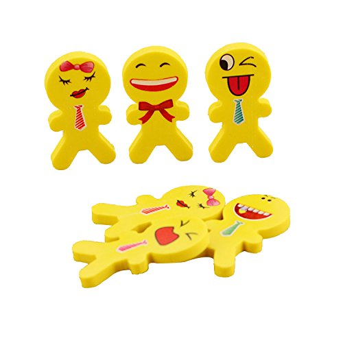 YueChen Emoji Emoticon lápiz Gomas borrar Lindos , Regalo de Regalo para la Fiesta de cumpleaños Fiesta de los niños recompensa Escolar Fiesta en el jardín (48)