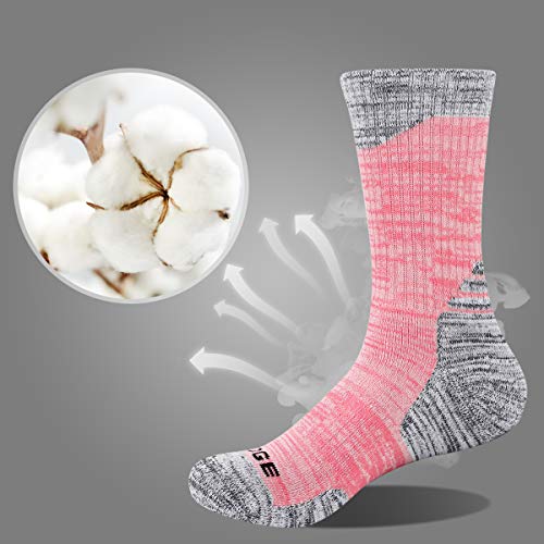 YUEDGE 3 Pares Mujeres Calcetines para Senderismo a pie Corriendo Deportes Al Aire Libre (L, Azul/Púrpura/Rosa)