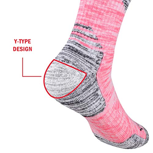 YUEDGE 3 Pares Mujeres Calcetines para Senderismo a pie Corriendo Deportes Al Aire Libre (L, Azul/Púrpura/Rosa)