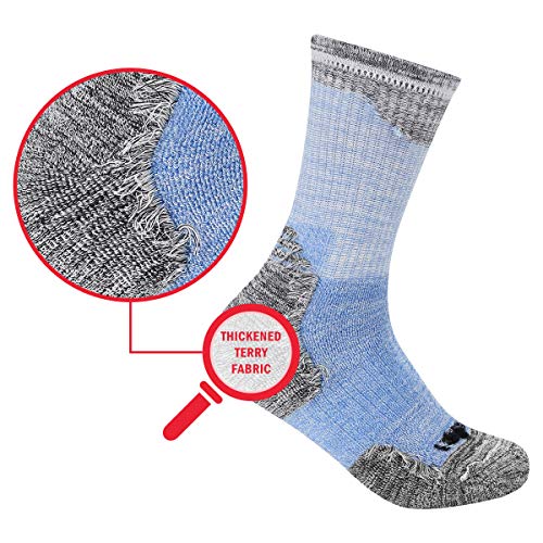 YUEDGE 3 Pares Mujeres Calcetines para Senderismo a pie Corriendo Deportes Al Aire Libre (L, Azul/Púrpura/Rosa)