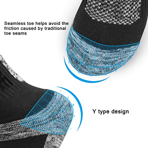 YUEDGE 5/3 Pares Hombres Senderismo Calcetines para Trekking Camping Ciclismo Tenis, Transpirable, Antideslizante, Anti-ampollas, Alto Rendimiento