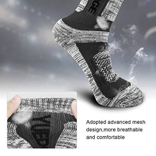 YUEDGE 5/3 Pares Hombres Senderismo Calcetines para Trekking Camping Ciclismo Tenis, Transpirable, Antideslizante, Anti-ampollas, Alto Rendimiento