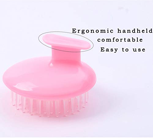 YUEMING Masajeador cuero cabelludo, masajeador de ducha，cepillo de champú，cepillo de champú del cuero cabelludo masaje peine de silicona suave para hombres y mujeres Rosa
