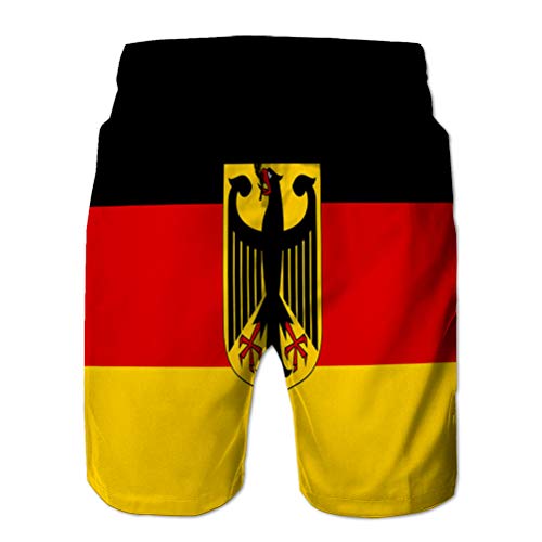 Yuerb Funny Beach Board Shorts para Hombres Pantalones Casuales Bandera Simple con Escudo de Armas