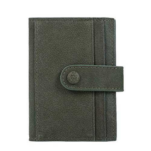 YuJian12 Billetera Retro para Hombre Billetera multifunción Billetera de Documentos Cortos Men's Flip Coin Purse (Color : Green)