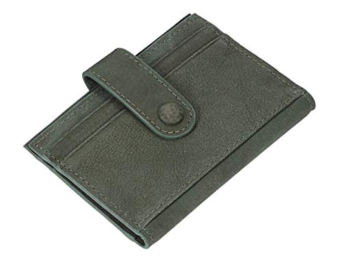 YuJian12 Billetera Retro para Hombre Billetera multifunción Billetera de Documentos Cortos Men's Flip Coin Purse (Color : Green)