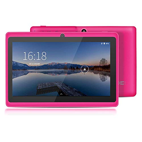 YUNTAB Tablet 7 Pulgadas Android ,Procesador Quad-Core 1.5GHz,1GB de RAM, 8GB de ROM,WiFi,Bluetooth,Doble Camara,Google Play,OTG(Rosa)