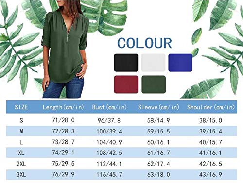 Yuson Girl Camisas Mujer Nuevo Blusas para Mujer Vaquera Sexy Gasa Tops Camisetas Mujer Cremallera Manga Corta Blusas (Rojo, XL)